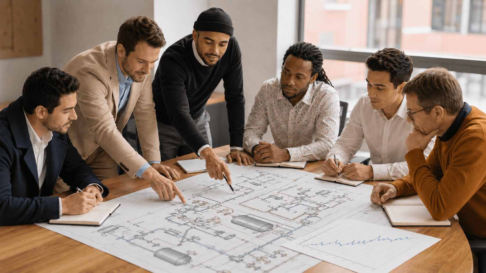 AMELA team in a technical design meeting